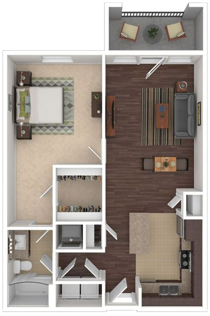 a floor plan of a studio apartment